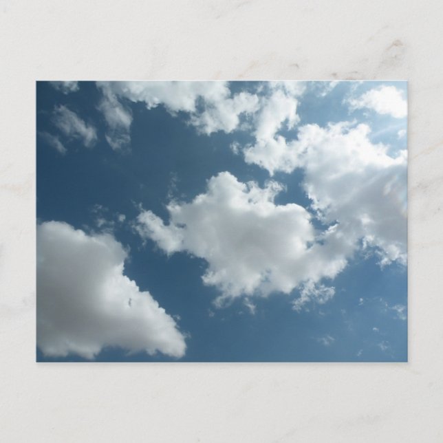 Postal Fotografía abstracta de cielo nublado (Anverso)