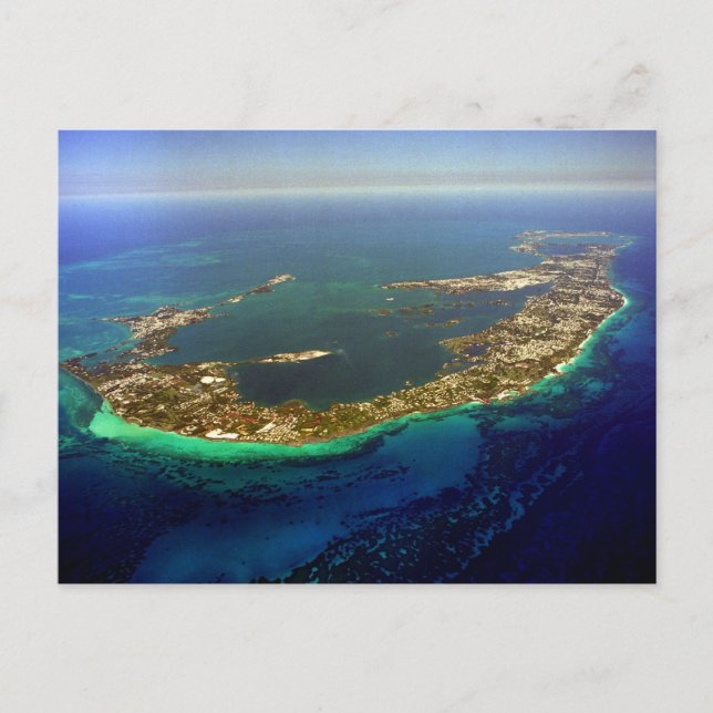 Postal Fotografía aérea de Bermudas (Anverso)