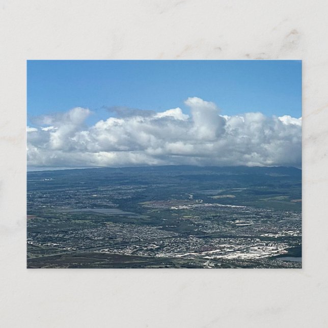 Postal Fotografía Aérea de Oahu Hawaii (Anverso)