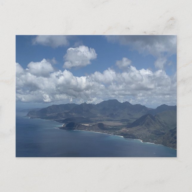 Postal Fotografía Aérea de Oahu Hawaii (Anverso)