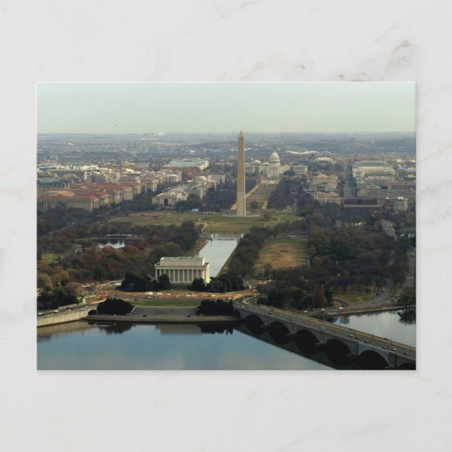 Postal Fotografía aérea de Washington DC (Anverso)