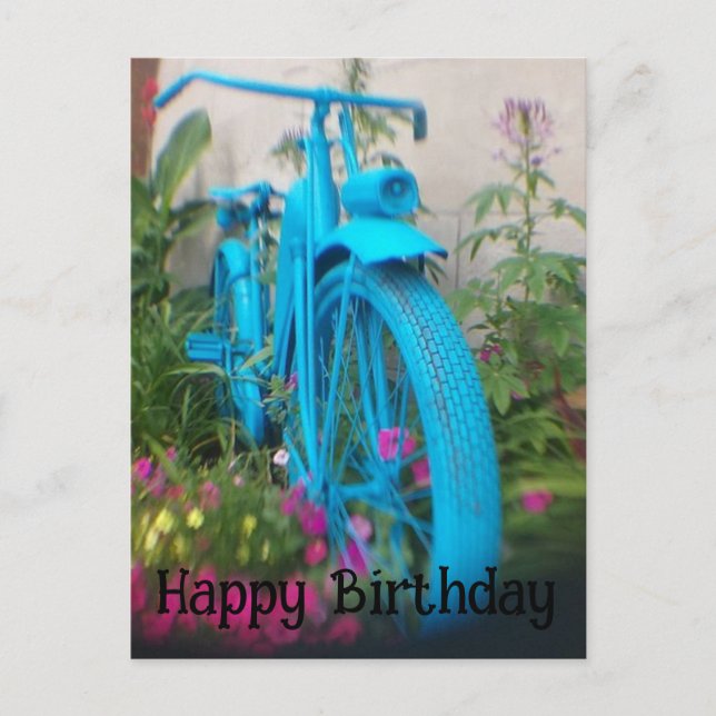 Postal Fotografía artística de bicicleta Feliz cumpleaños (Anverso)