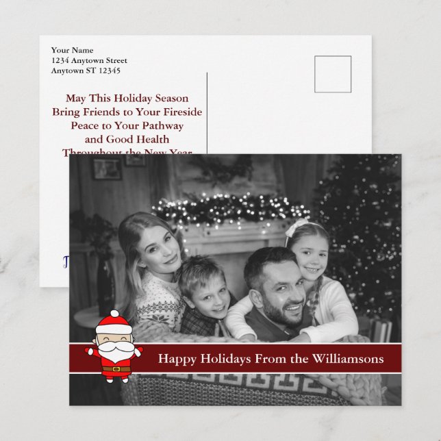 Postal Fotografía automática de Navidades blancos y negro (Anverso / Reverso)