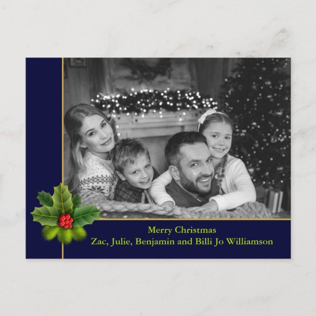 Postal Fotografía automática en blanco y negro con foto d (Anverso)