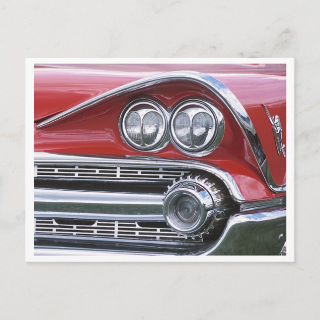 Postal Fotografía clásica de parrillada de coches de 1959 (Anverso)