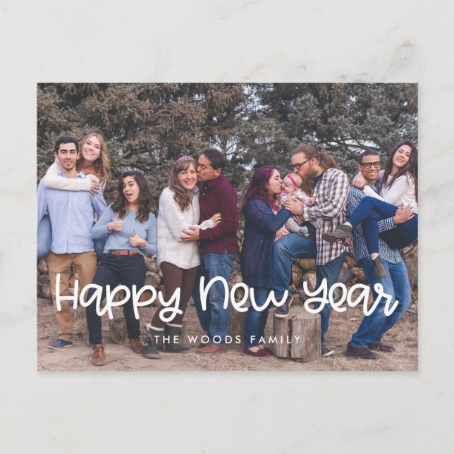 Postal Fotografía de Año Nuevo Feliz (Anverso)