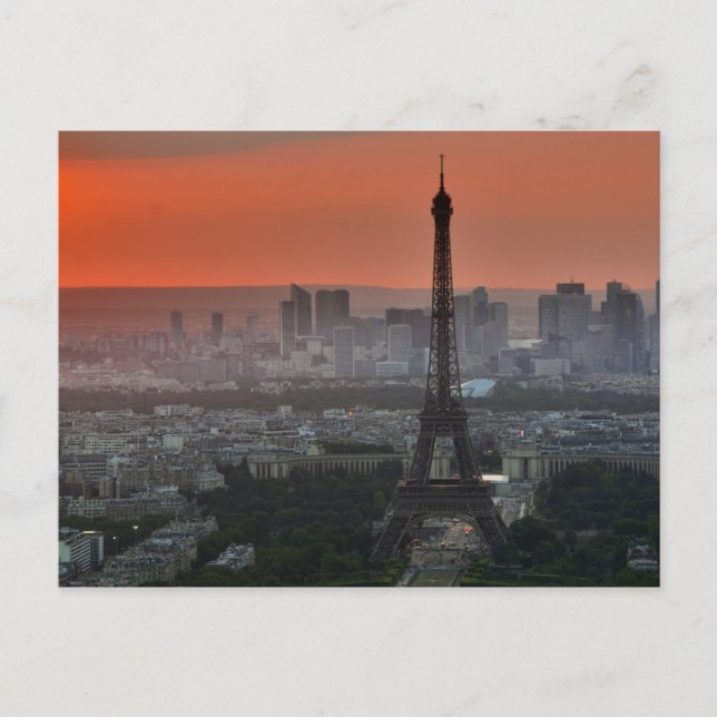 Postal Fotografía de arte europeo en la Torre Eiffel de P (Anverso)