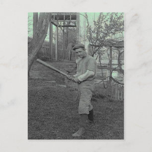 Postal Fotografía de Bate de Béisbol Vintage Día del Padr