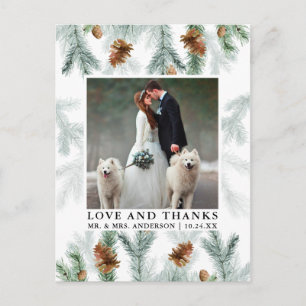 Postal Fotografía de boda de amor y agradecimiento con pi