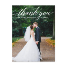 Fotografía de boda de caligrafía Gracias elegante