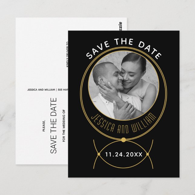 Postal Fotografía de boda inspirada en joyas de marco dor (Anverso / Reverso)