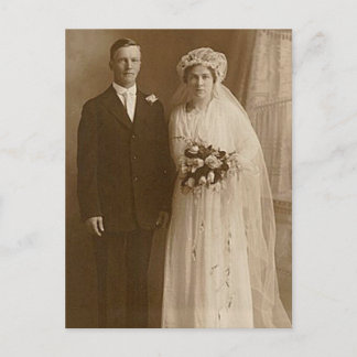 Postal Fotografía de Boda romántico de Novia Vintage y Gr