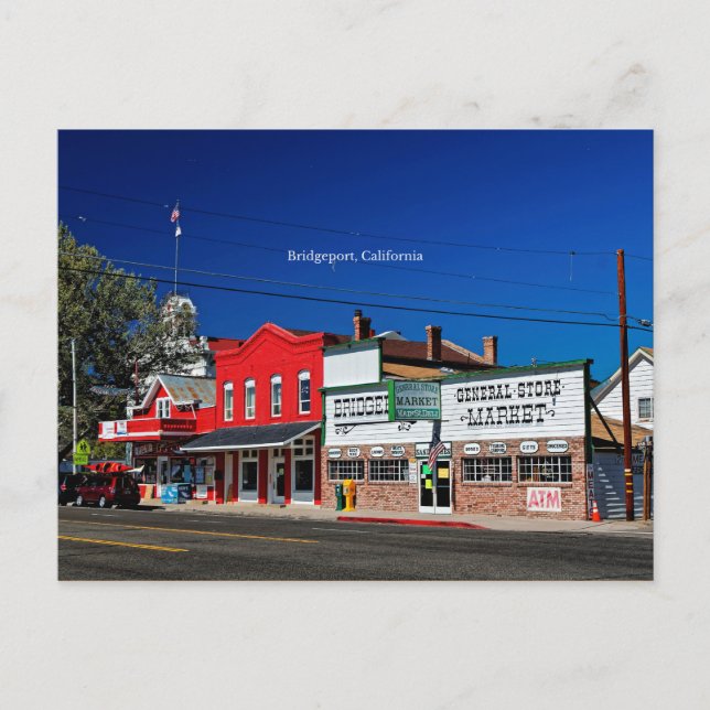 Postal Fotografía de Bridgeport California etiquetada (Anverso)