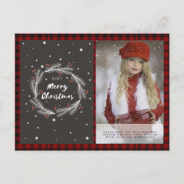 Postal Fotografía de búfalo navidad Año Nuevo Folkart Wre
