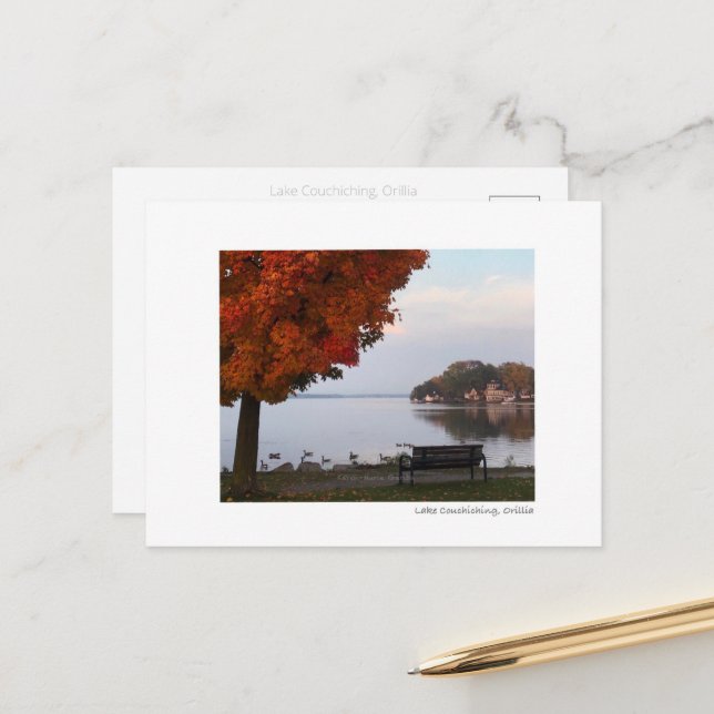 Postal Fotografía de Canadá en Orillia Lake Couchiching (Anverso/Reverso In Situ)