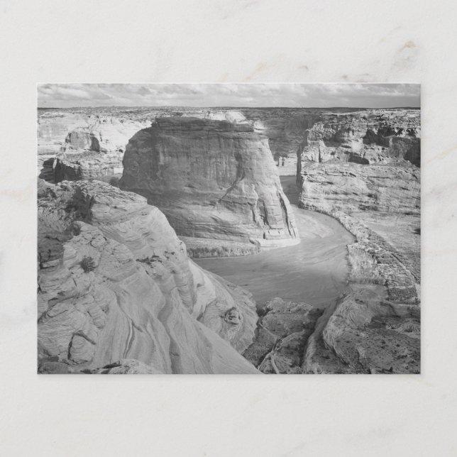 Postal Fotografía de cañón de Ansel Adams en blanco y neg (Anverso)