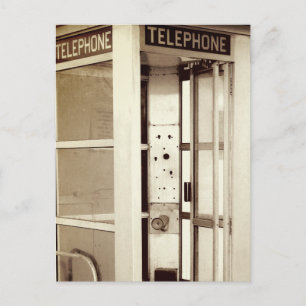 Postal Fotografía de casetas de teléfonos antiguos
