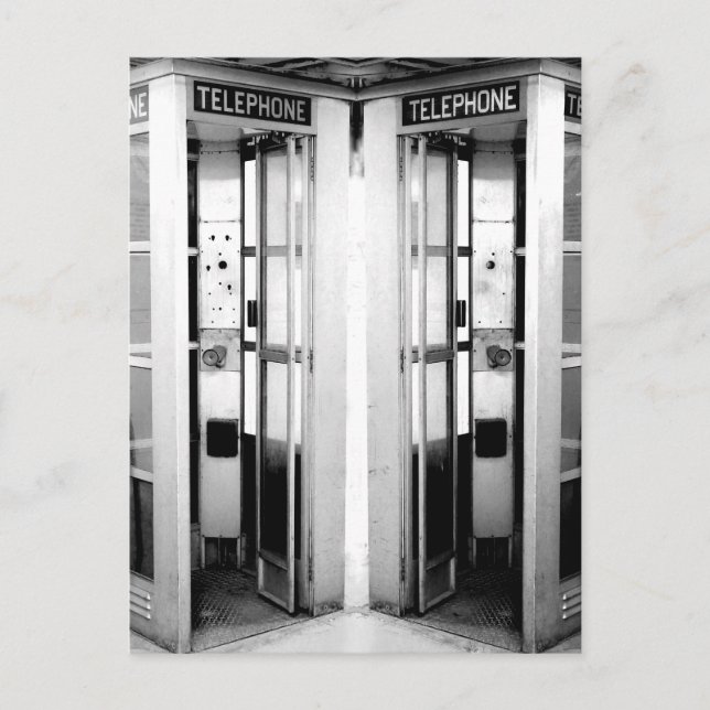 Postal Fotografía de casetas de teléfonos antiguos (Anverso)