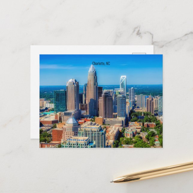 Postal Fotografía de Charlotte, NC (Anverso/Reverso In Situ)