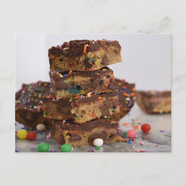 Postal Fotografía de comida Chocolate Chip Cookie Bars (Anverso)
