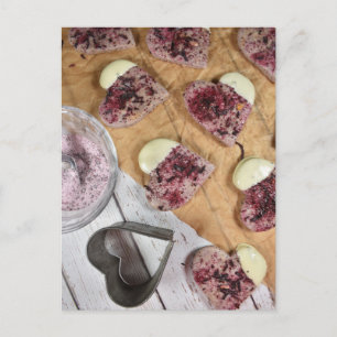 Postal Fotografía de comida Chocolate Hibiscus Hearts