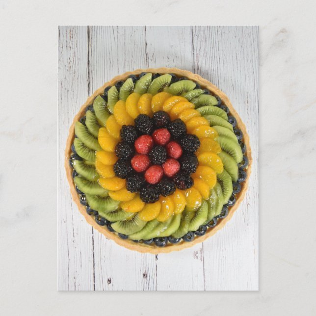 Postal Fotografía de comida Fruta fresca Tart aux Fruits (Anverso)
