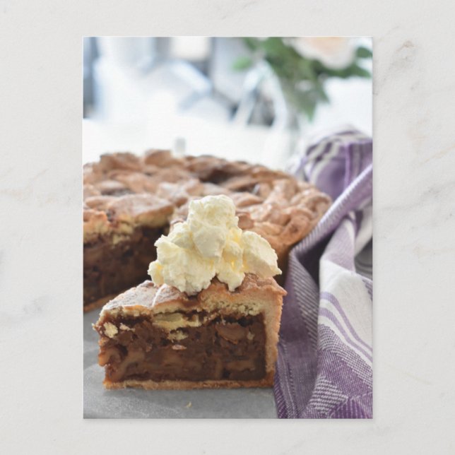 Postal Fotografía de comida Nusstorte Torte Pie Slice (Anverso)