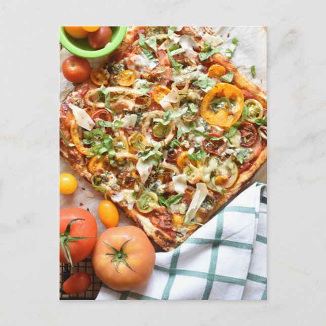 Postal Fotografía de comida Tart de bollería de tomate rú (Anverso)