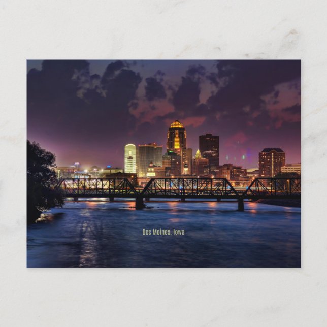 Postal Fotografía de Des Moines, Iowa (Anverso)