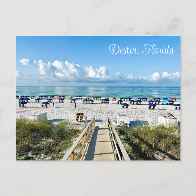 Postal Fotografía de Destin Florida Bonito Beach (Anverso)