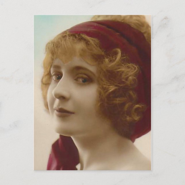 Postal Fotografía de época de "Redhead" (Anverso)