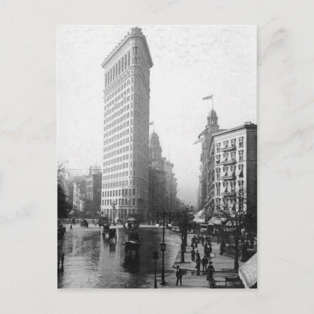 Postal Fotografía de época del edificio Flatiron NYC (Anverso)