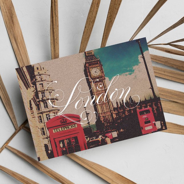 Postal Fotografía de época histórica de Londres (London Landmark Vintage Photo Postcard )