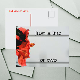 Postal Fotografía de Flor Rojo Hibiscus Flower Botanical