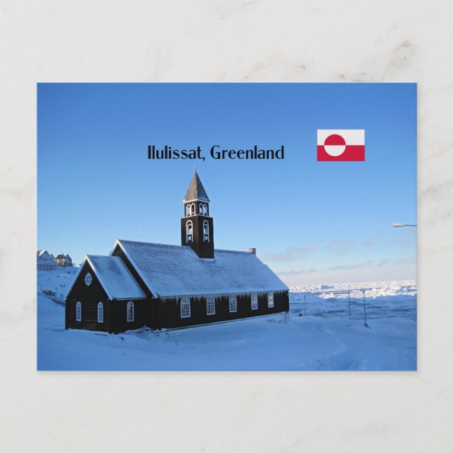 Postal Fotografía de Ilulissat, Groenlandia (Anverso)