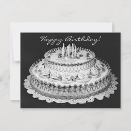 Postal Fotografía de la cosecha del pastel de cumpleaños