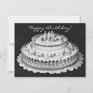 Postal Fotografía de la cosecha del pastel de cumpleaños 