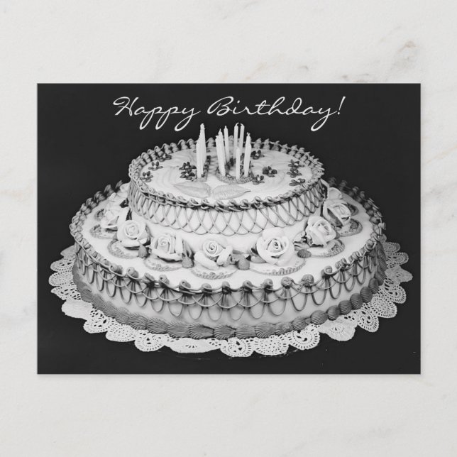 Postal Fotografía de la cosecha del pastel de cumpleaños  (Anverso)