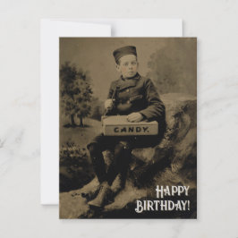 Postal Fotografía de la época cuta Feliz cumpleaños en bl