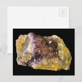 Postal Fotografía de la naturaleza de la roca mineral púr