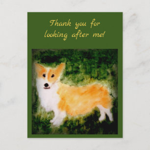 Postal Fotografía de mascota Corgi Gracias
