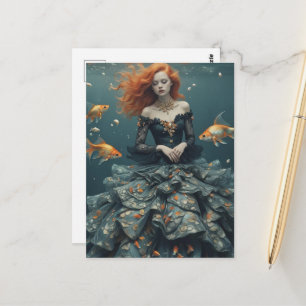 Postal Fotografía de Moda con Peces Dorados