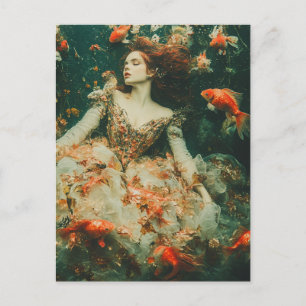 Postal Fotografía de moda y peces de colores