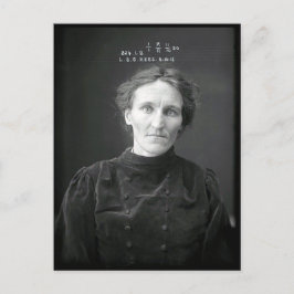 Postal Fotografía de Mugshot en blanco y negro con crímen