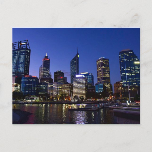 Postal Fotografía de Perth, paisajes urbanos de Australia (Anverso)