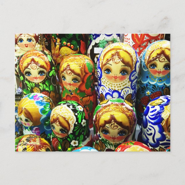 Postal Fotografía de recuerdo de las muñecas Matryoshka (Anverso)