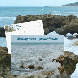 Postal Fotografía de Rocas Flores Júpiter Florida