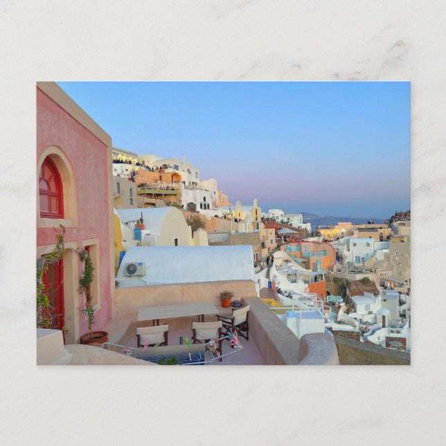 Postal Fotografía de Santorini Grecia (Anverso)