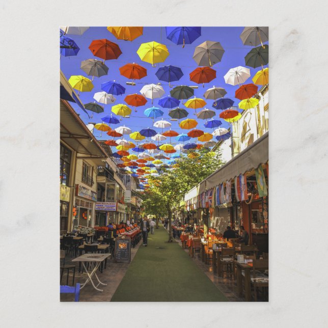 Postal Fotografía de Umbrella Street Antalya Turkey (Anverso)