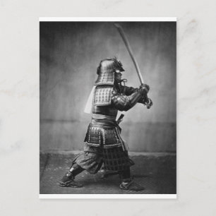 Postal Fotografía de un Samurai C. 1860